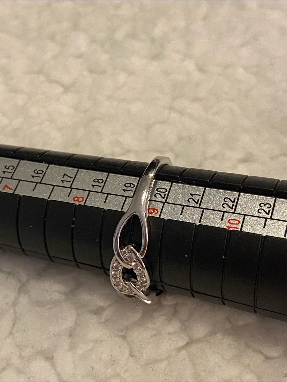 Silver Crystal Link Ring - Picture 2 of 2
